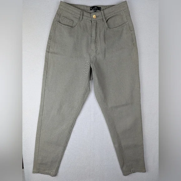 Missguided Riot High Rise Mom Jeans Khaki - Picture 3 of 8